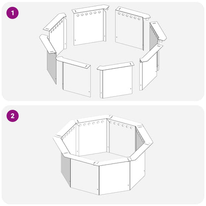 Fire Pit Ring Black 60 x 60 x 25 cm Steel