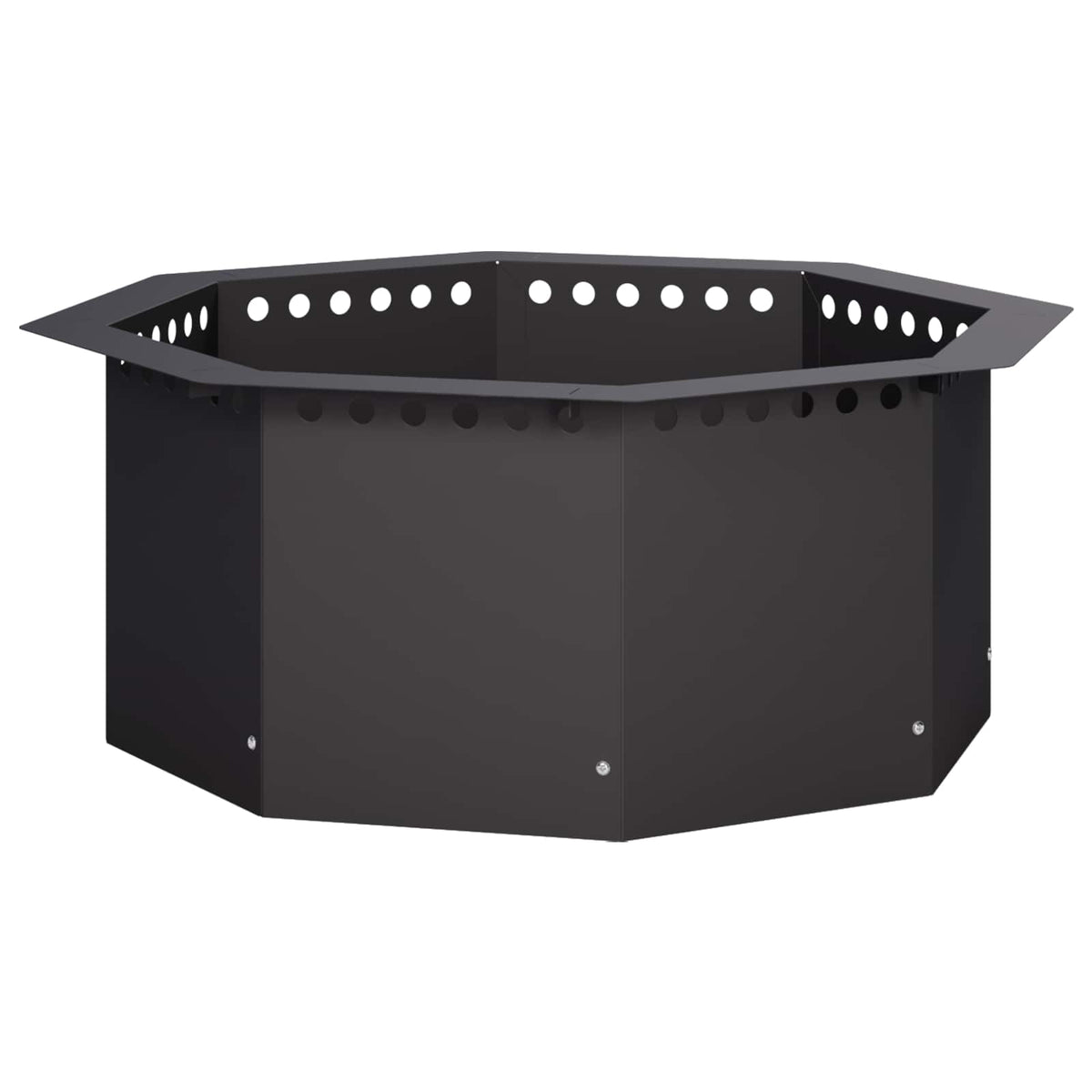 Fire Pit Ring Black 60 x 60 x 25 cm Steel