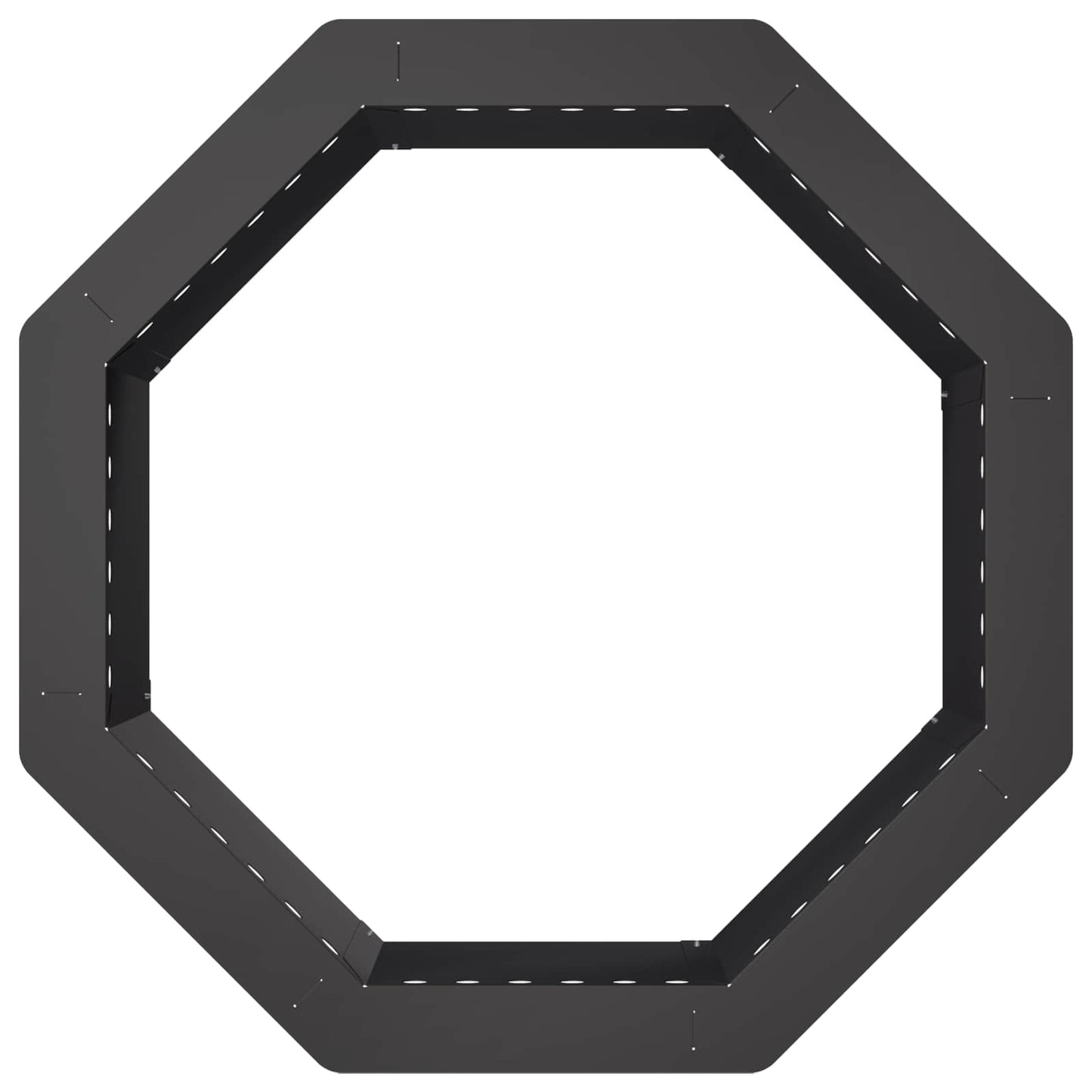 Fire Pit Ring Black 60 x 60 x 25 cm Steel