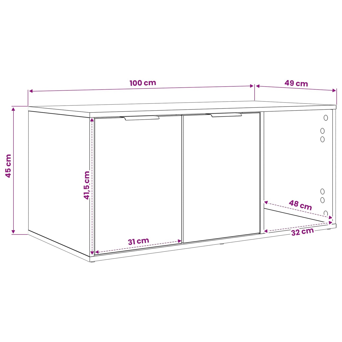 Cat Crate Furniture White 100 x 49 x 45 cm Engineered Wood