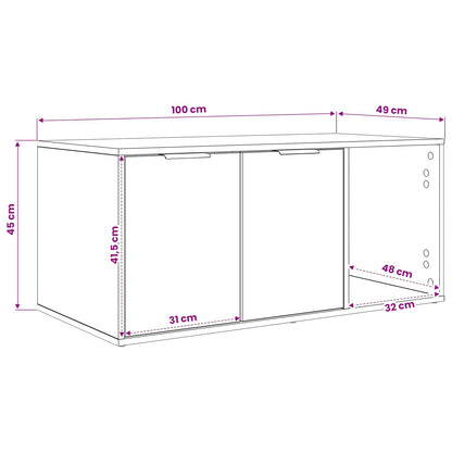Cat Crate Furniture White 100 x 49 x 45 cm Engineered Wood
