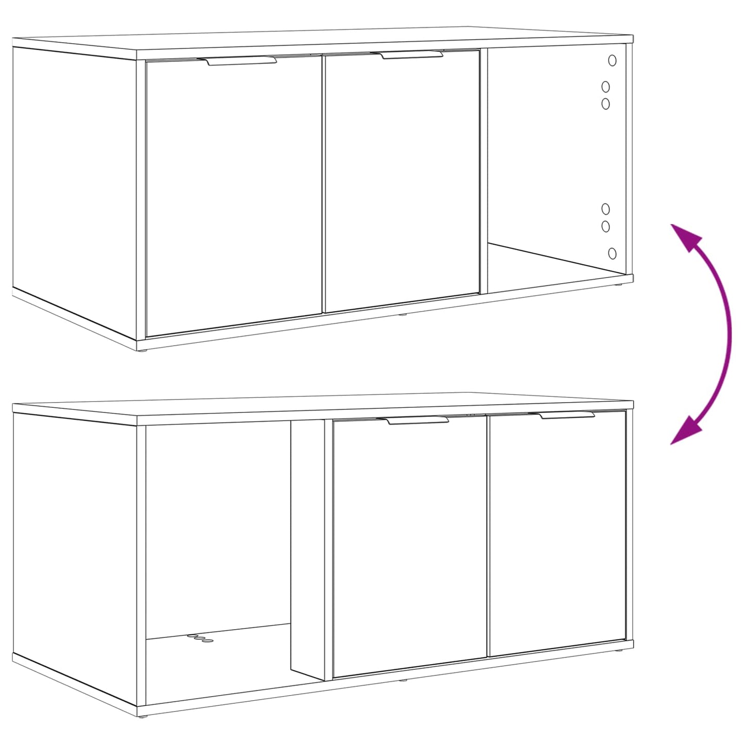 Cat Crate Furniture Black Oak 100 x 49 x 45 cm Engineered Wood