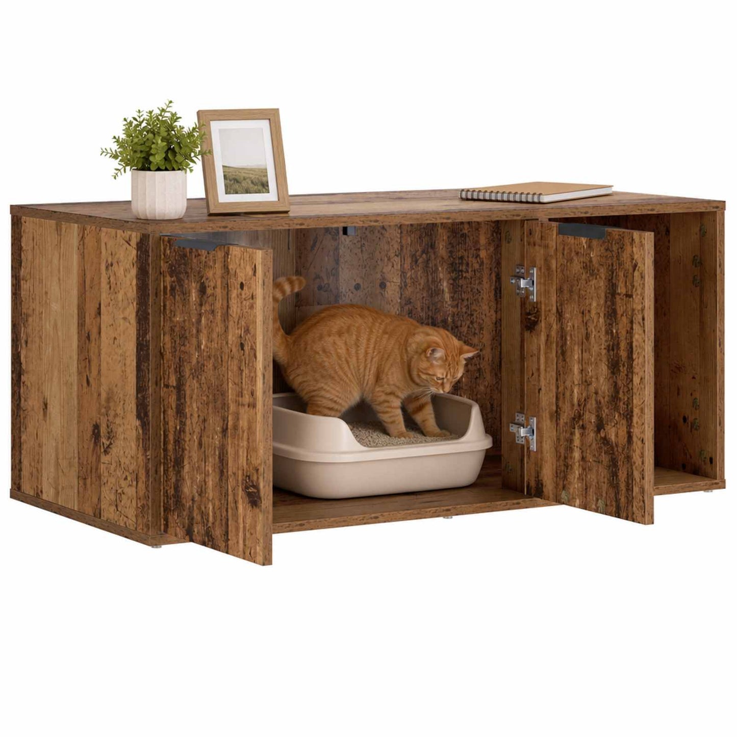 Cat Crate Furniture Old Wood 100 x 49 x 45 cm Engineered Wood