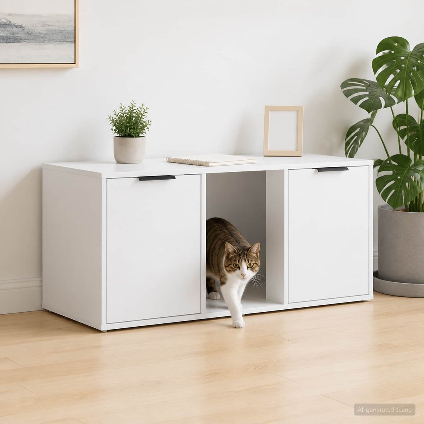 Cat Crate Furniture White 100 x 49 x 45 cm Engineered Wood