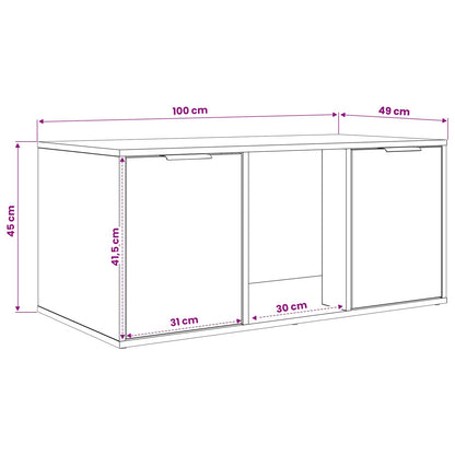 Cat Crate Furniture White 100 x 49 x 45 cm Engineered Wood