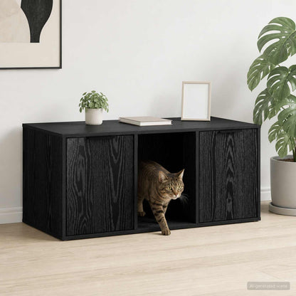 Cat Crate Furniture Black Oak 100 x 49 x 45 cm Engineered Wood