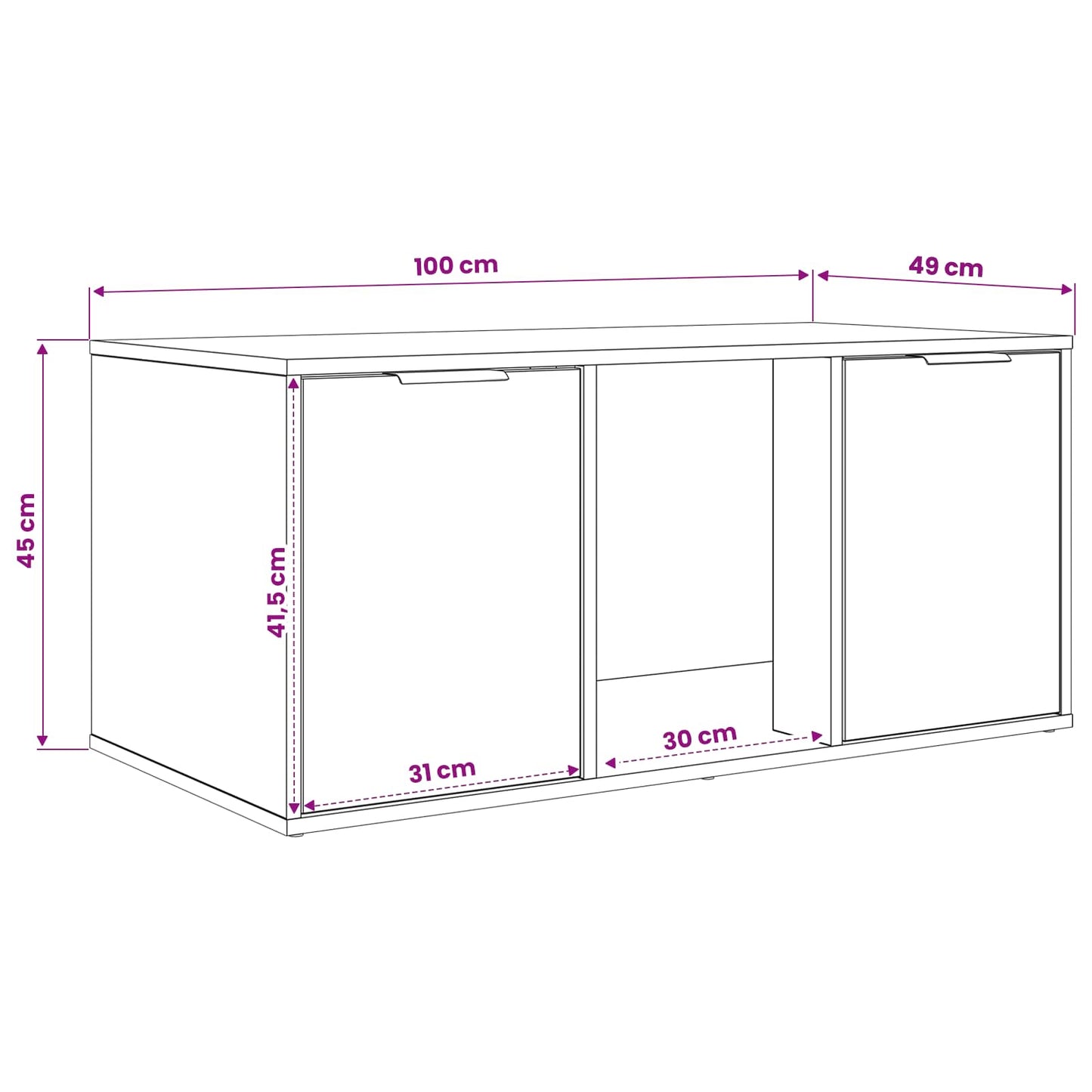Cat Crate Furniture Black Oak 100 x 49 x 45 cm Engineered Wood