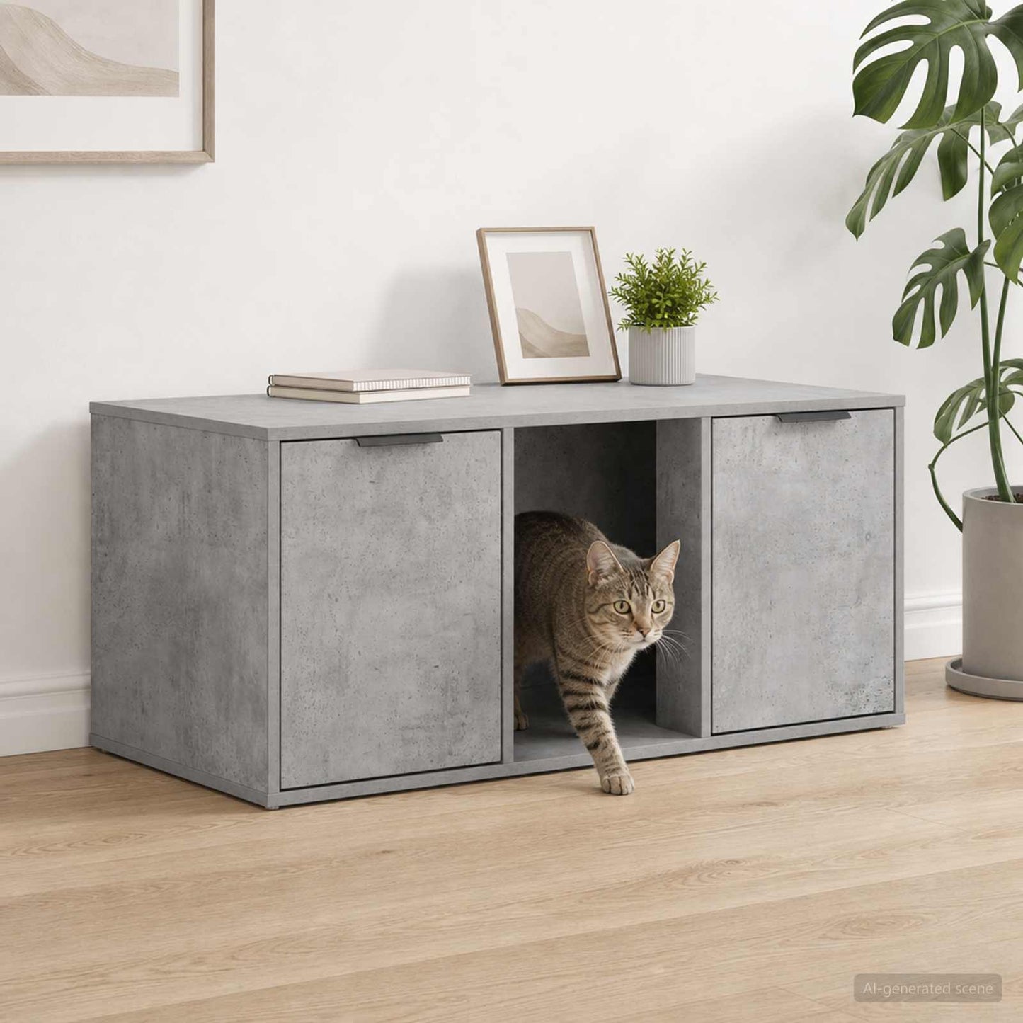Cat Crate Furniture Concrete Grey 100 x 49 x 45 cm