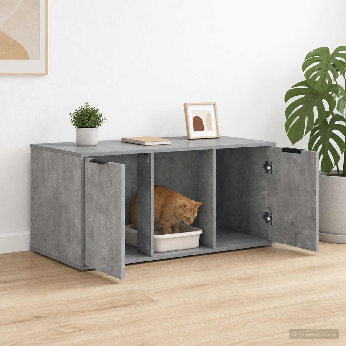 Cat Crate Furniture Concrete Grey 100 x 49 x 45 cm