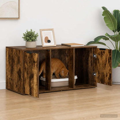 Cat Crate Furniture Smoked Oak 100 x 49 x 45 cm Engineered Wood