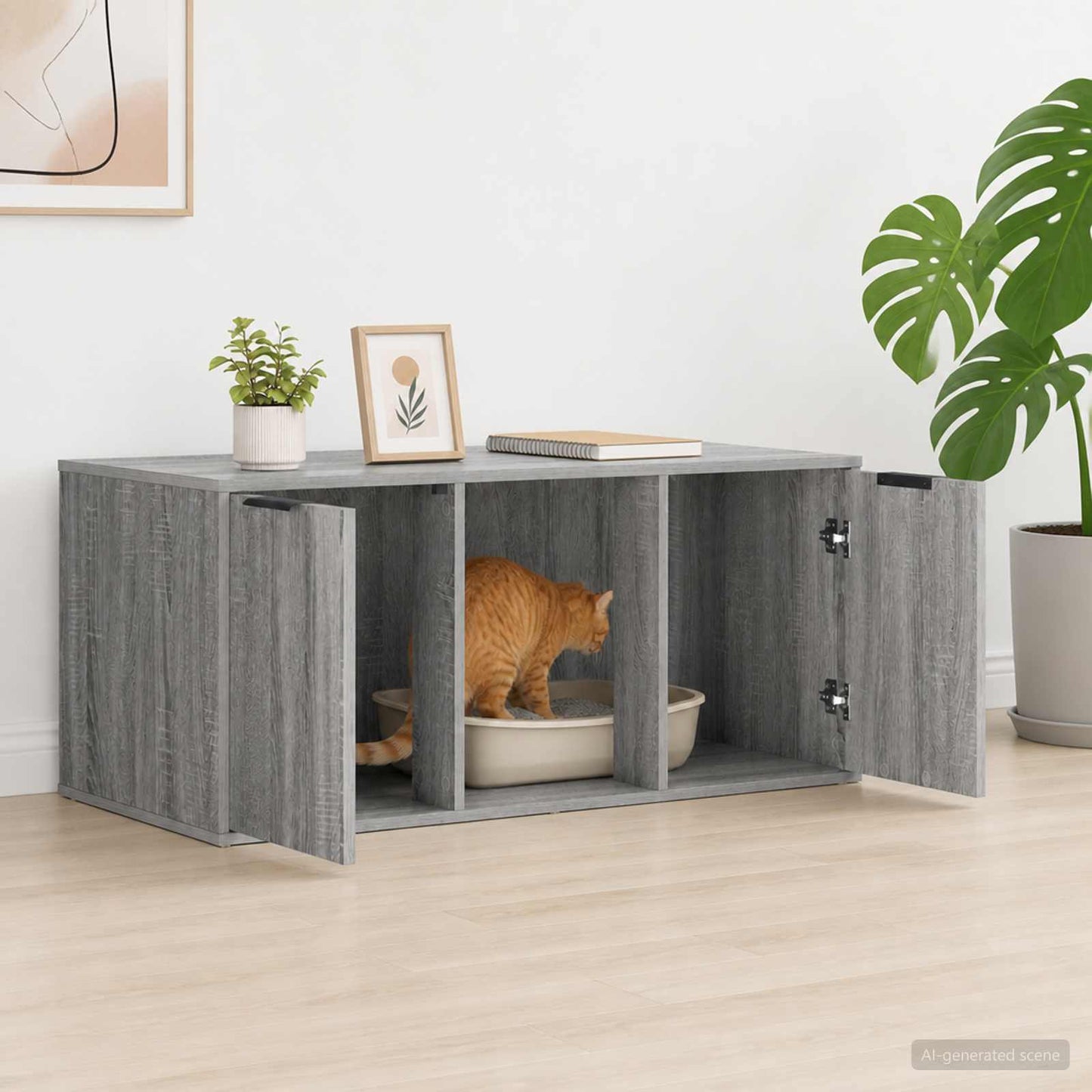 Cat Crate Furniture Grey Sonoma 100 x 49 x 45 cm