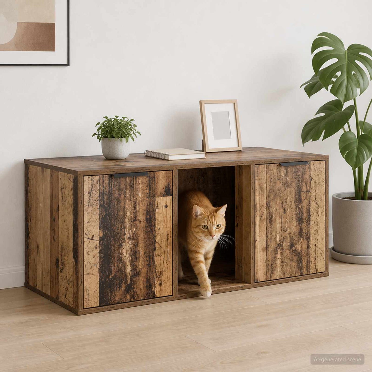 Cat Crate Furniture Old Wood 100 x 49 x 45 cm Engineered Wood
