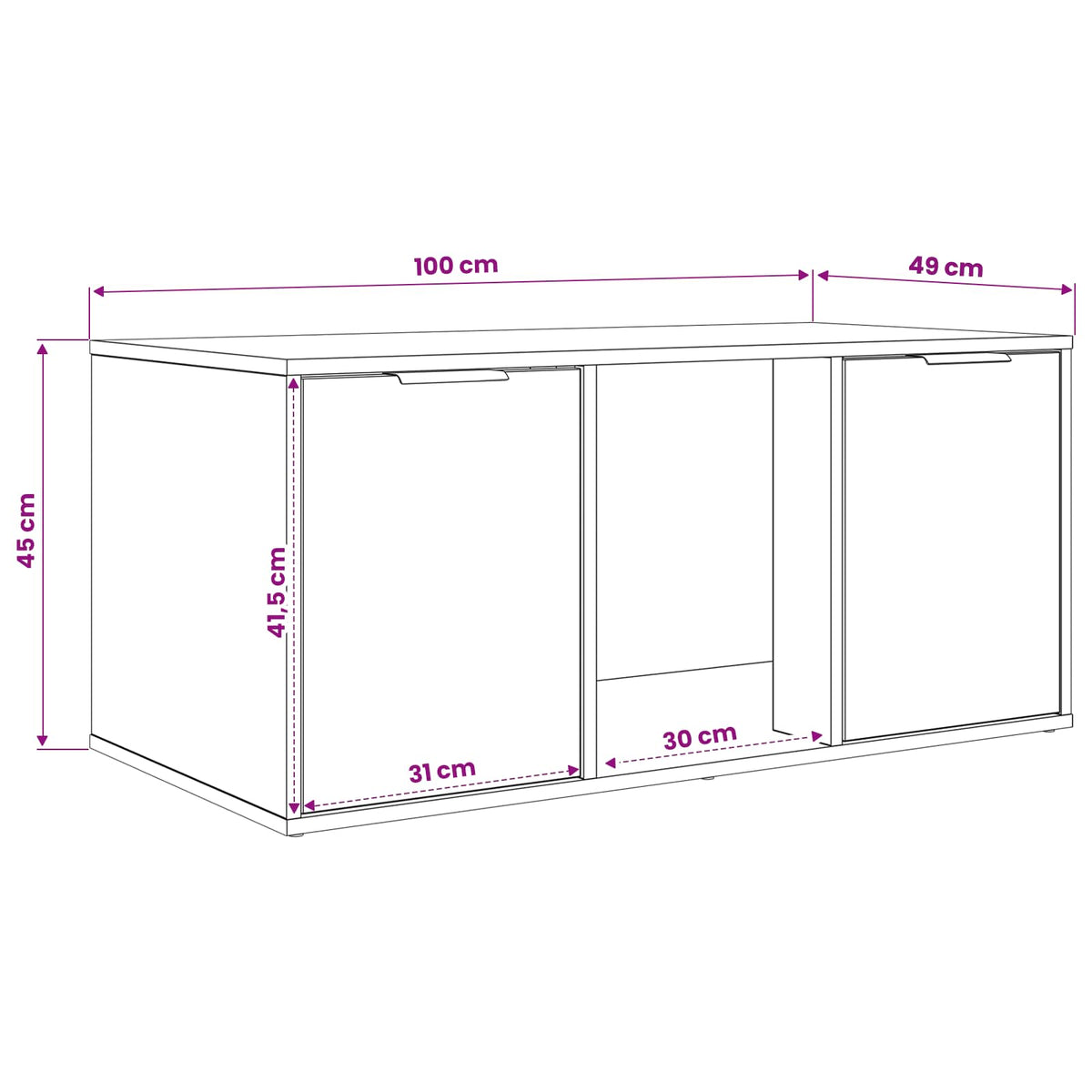 Cat Crate Furniture Artisan Oak 100 x 49 x 45 cm