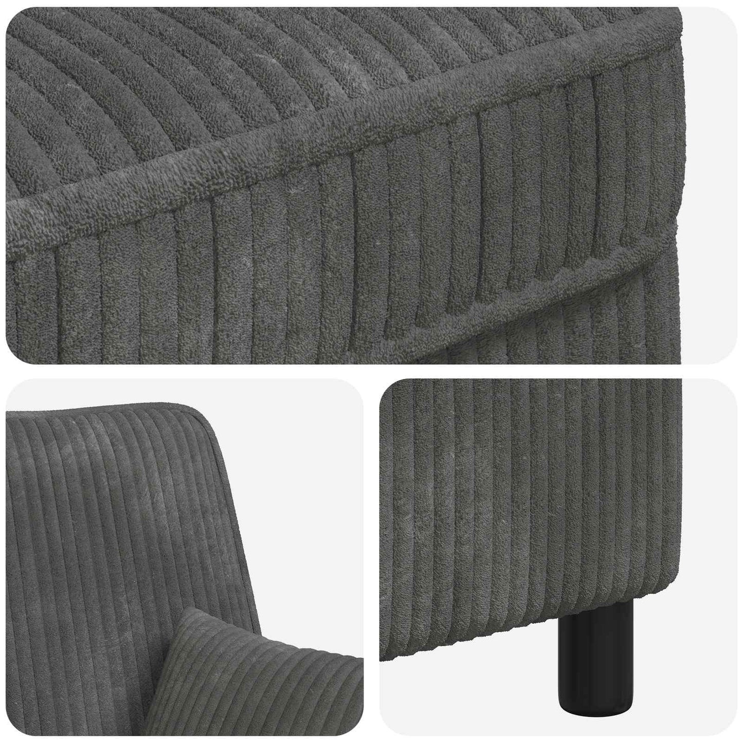 XL Armchair with Cushions Light Grey 1.5 Lines Fabric