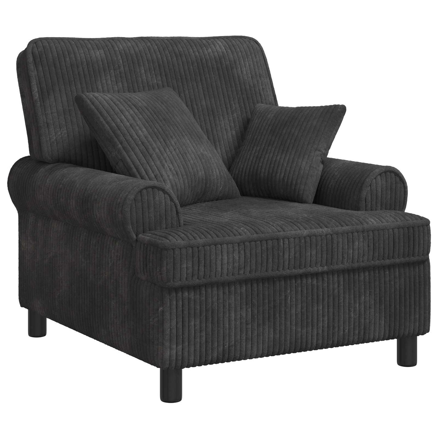 XL Armchair with Cushions Dark Grey 1.5 Lines Fabric