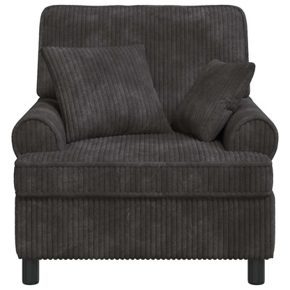 XL Armchair with Cushions Dark Grey 1.5 Lines Fabric