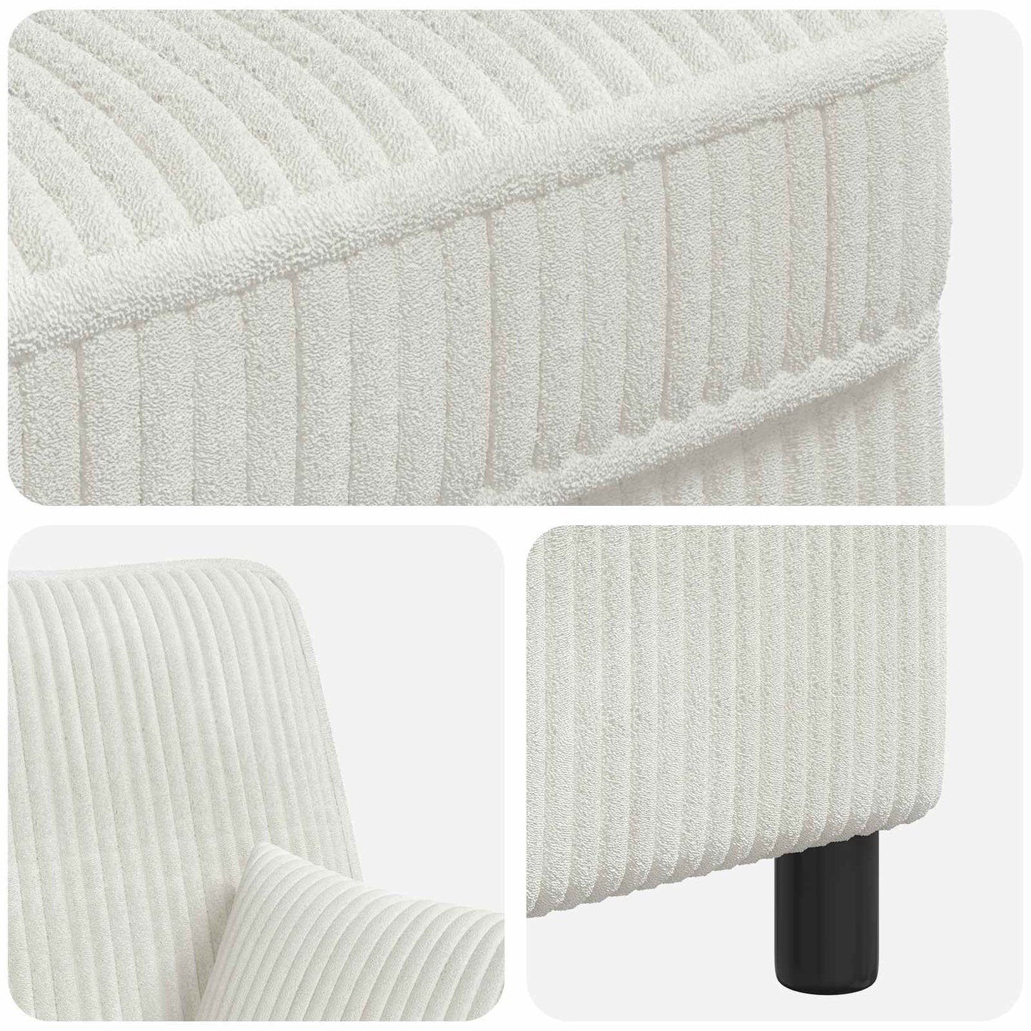 XL Armchair with Cushions Cream 1.5 Lines Fabric