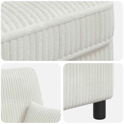 XL Armchair with Cushions Cream 1.5 Lines Fabric