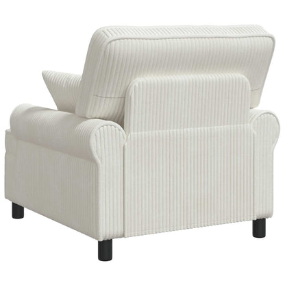 XL Armchair with Cushions Cream 1.5 Lines Fabric