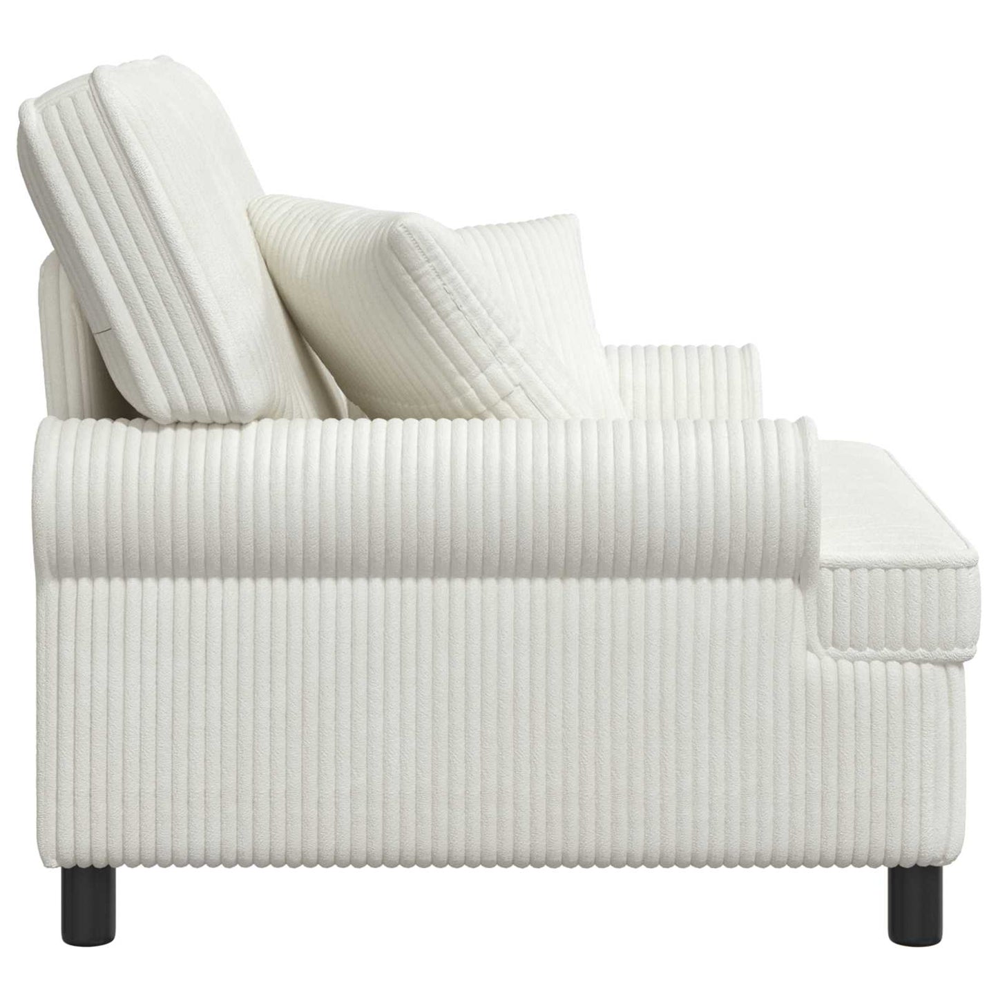 XL Armchair with Cushions Cream 1.5 Lines Fabric