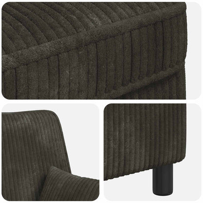 XL Armchair with Cushions Anthracite 1.5 Lines Fabric
