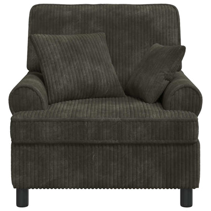 XL Armchair with Cushions Anthracite 1.5 Lines Fabric