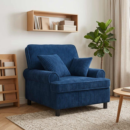 XL Armchair with Cushions Navy 1.5 Lines Fabric