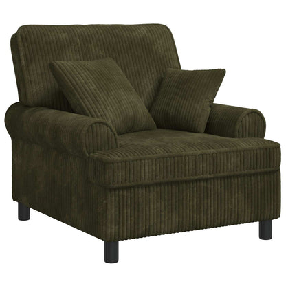 XL Armchair with Cushions Green 1.5 Lines Fabric