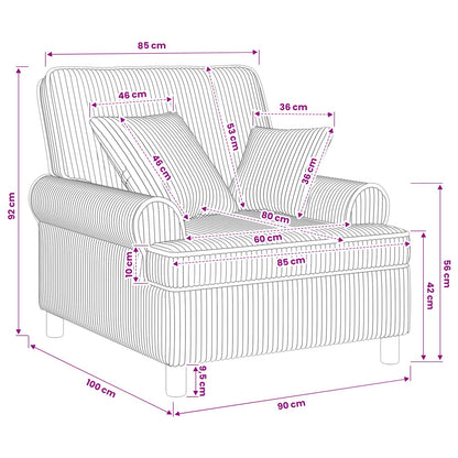 XL Armchair with Cushions Green 1.5 Lines Fabric