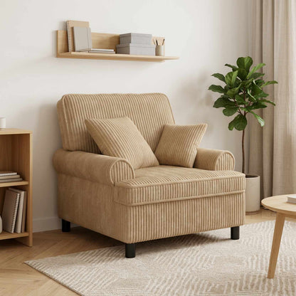 XL Armchair with Cushions Taupe 1.5 Lines Fabric