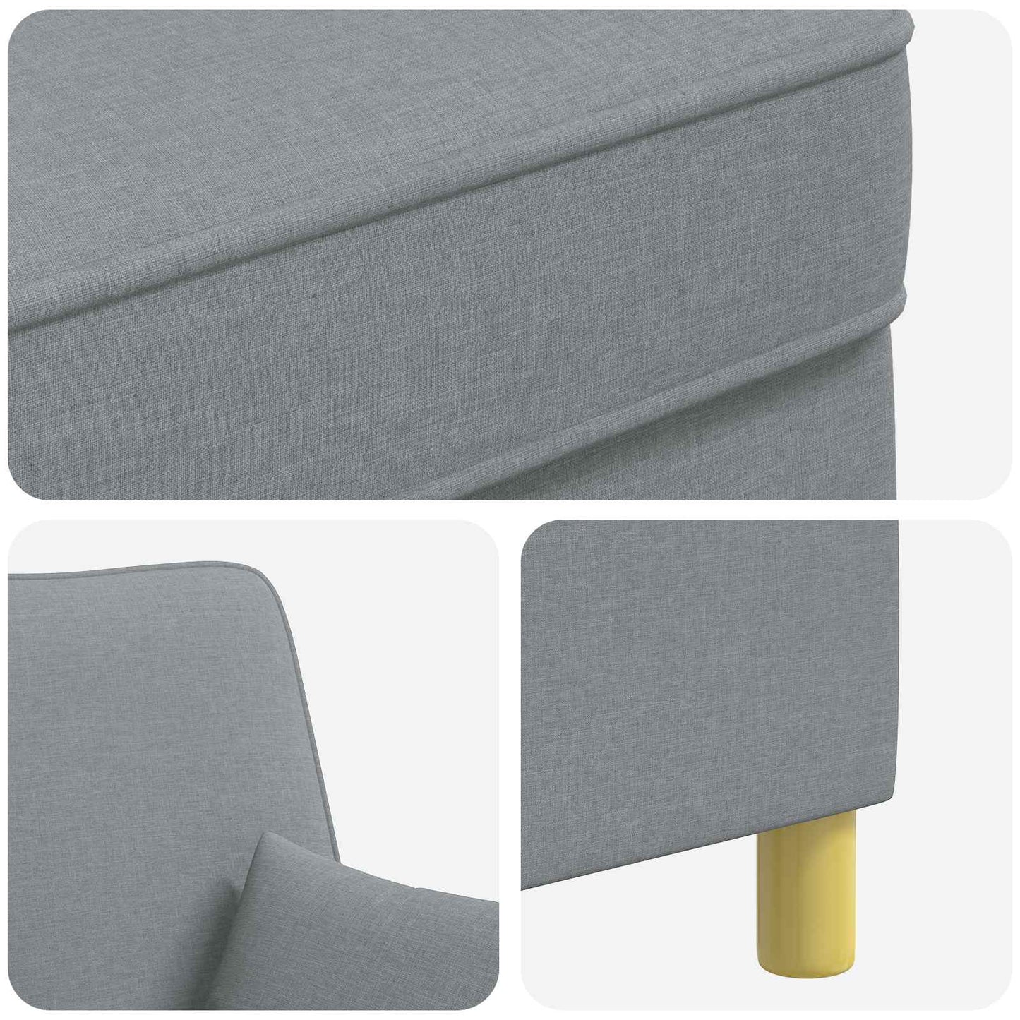 XL Armchair with Cushions Light Grey Fabric