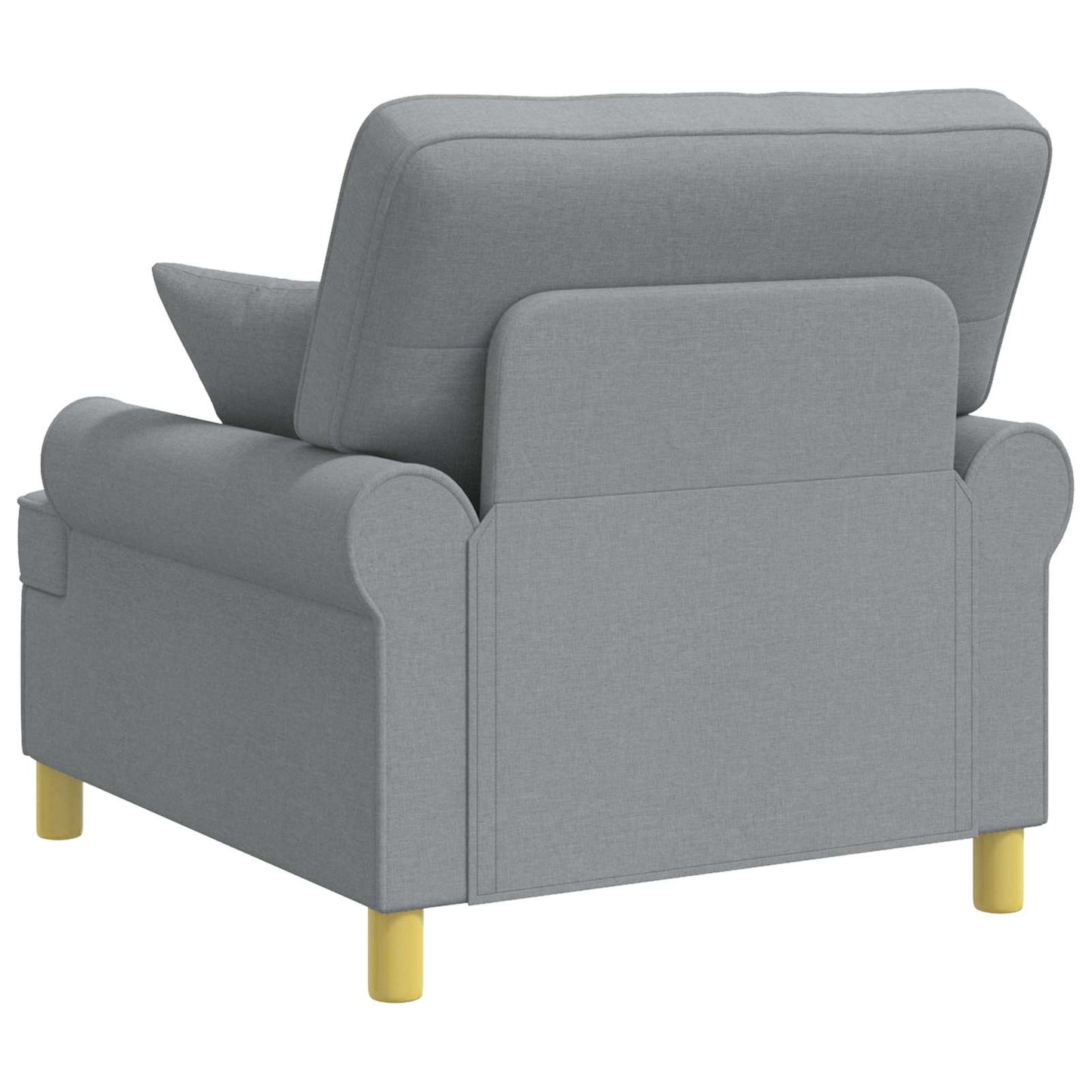 XL Armchair with Cushions Light Grey Fabric