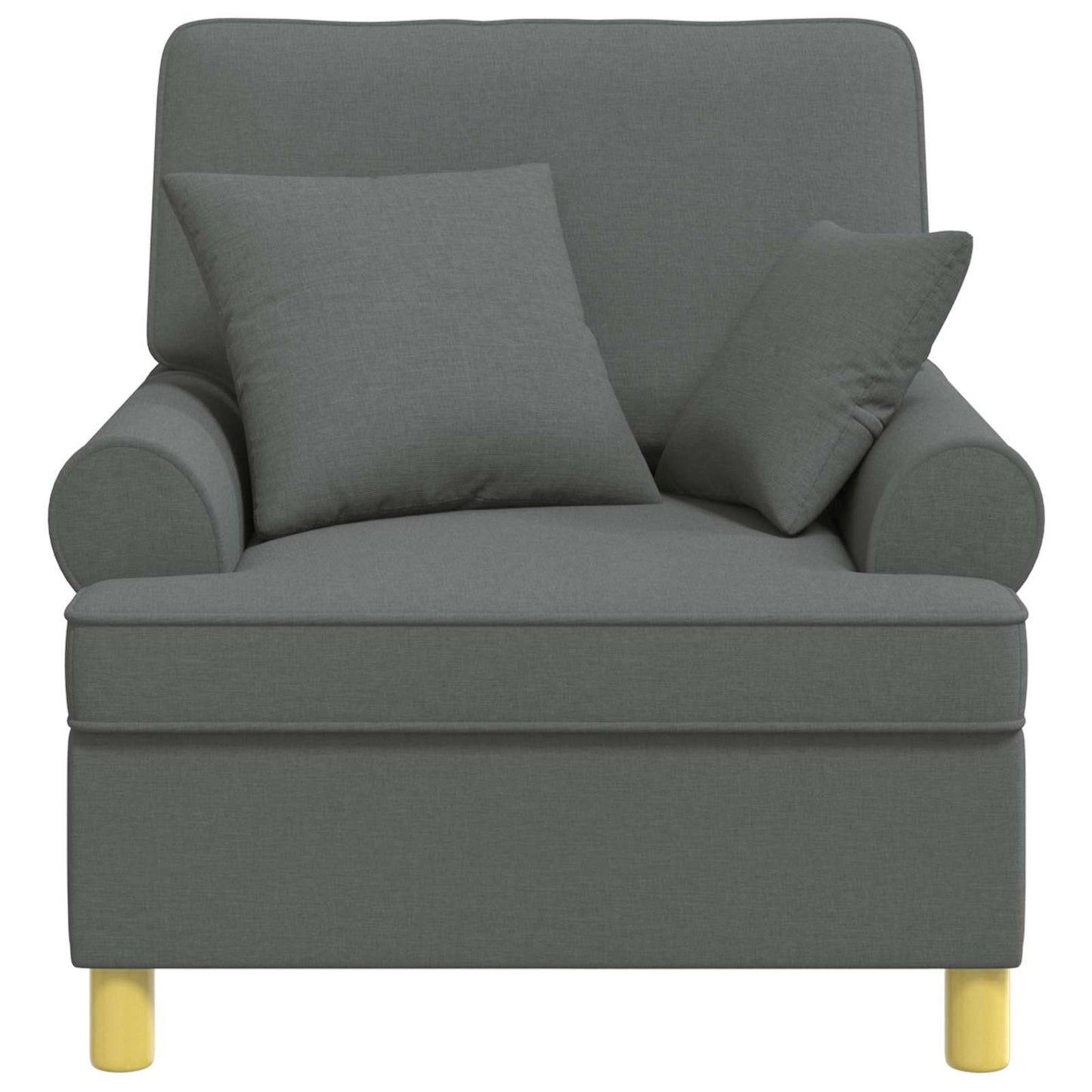 XL Armchair with Cushions Dark Grey Fabric