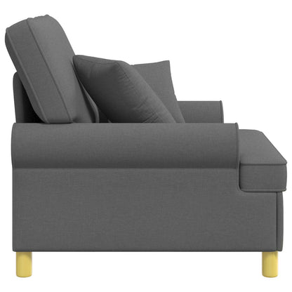 XL Armchair with Cushions Dark Grey Fabric