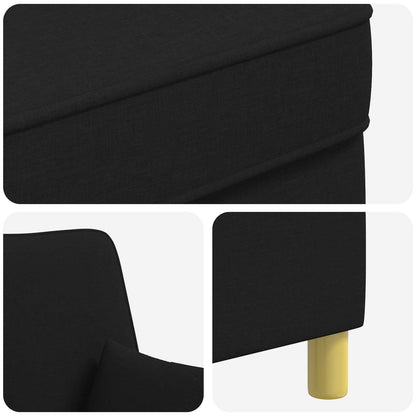 XL Armchair with Cushions Black Fabric