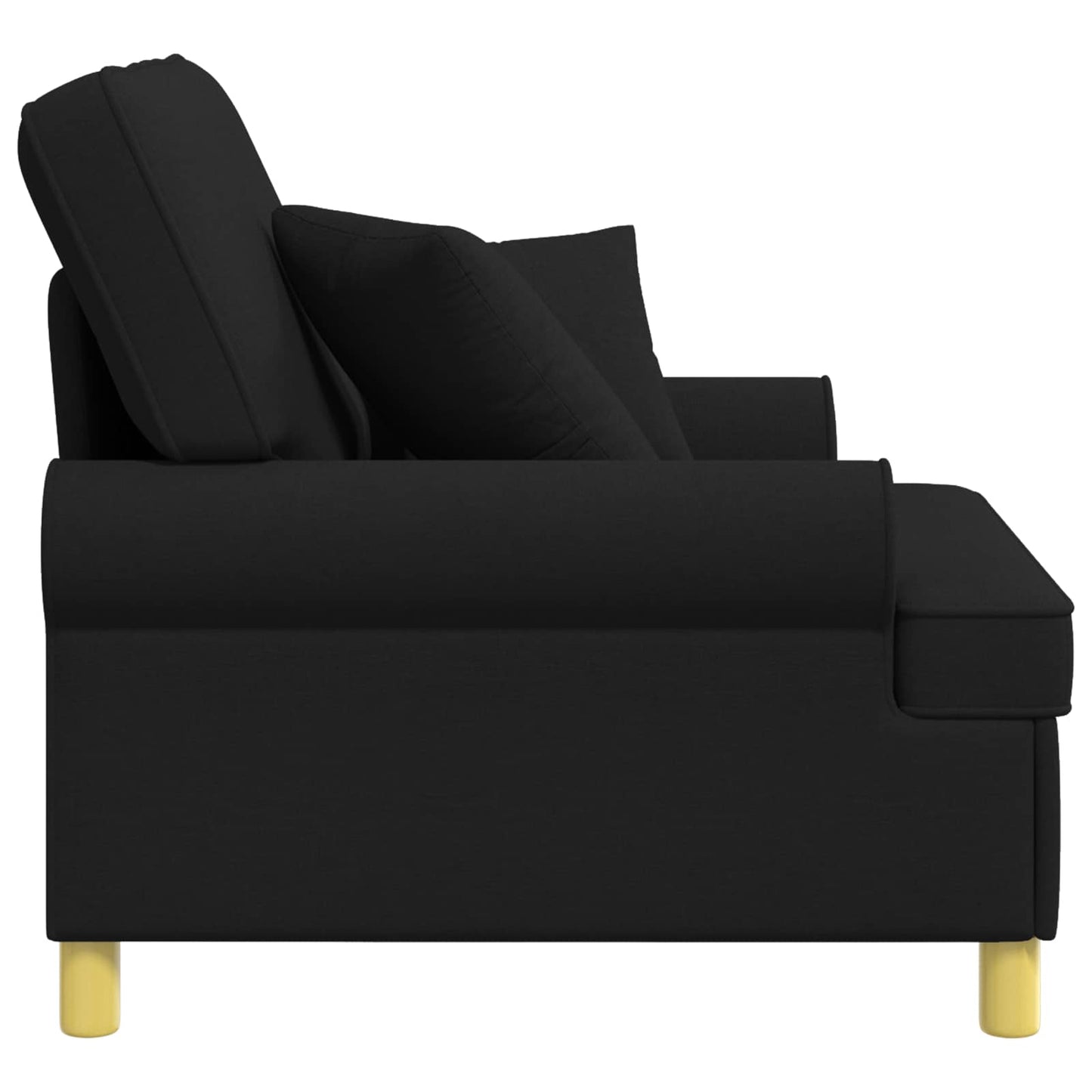 XL Armchair with Cushions Black Fabric