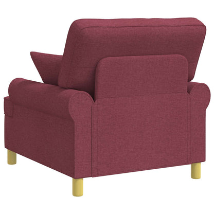 XL Armchair with Cushions Wine Red Fabric
