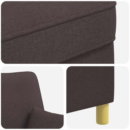 XL Armchair with Cushions Dark Brown Fabric