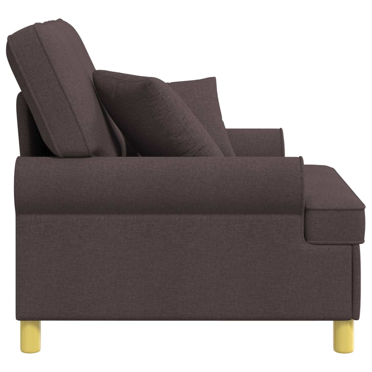 XL Armchair with Cushions Dark Brown Fabric