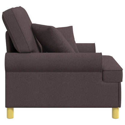 XL Armchair with Cushions Dark Brown Fabric