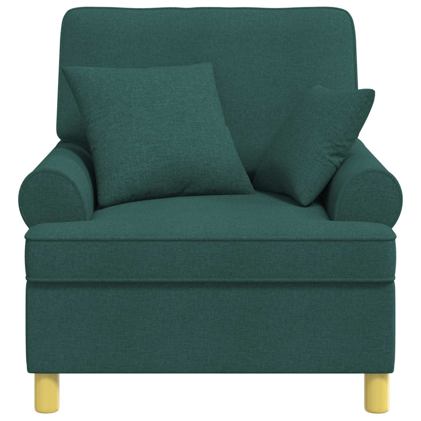 XL Armchair with Cushions Dark Green Fabric