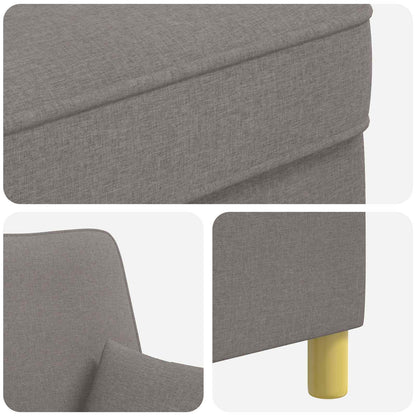 XL Armchair with Cushions Taupe Fabric