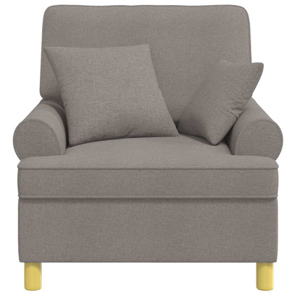 XL Armchair with Cushions Taupe Fabric