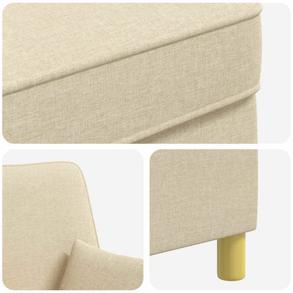 XL Armchair with Cushions Cream Fabric