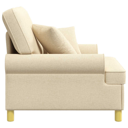 XL Armchair with Cushions Cream Fabric