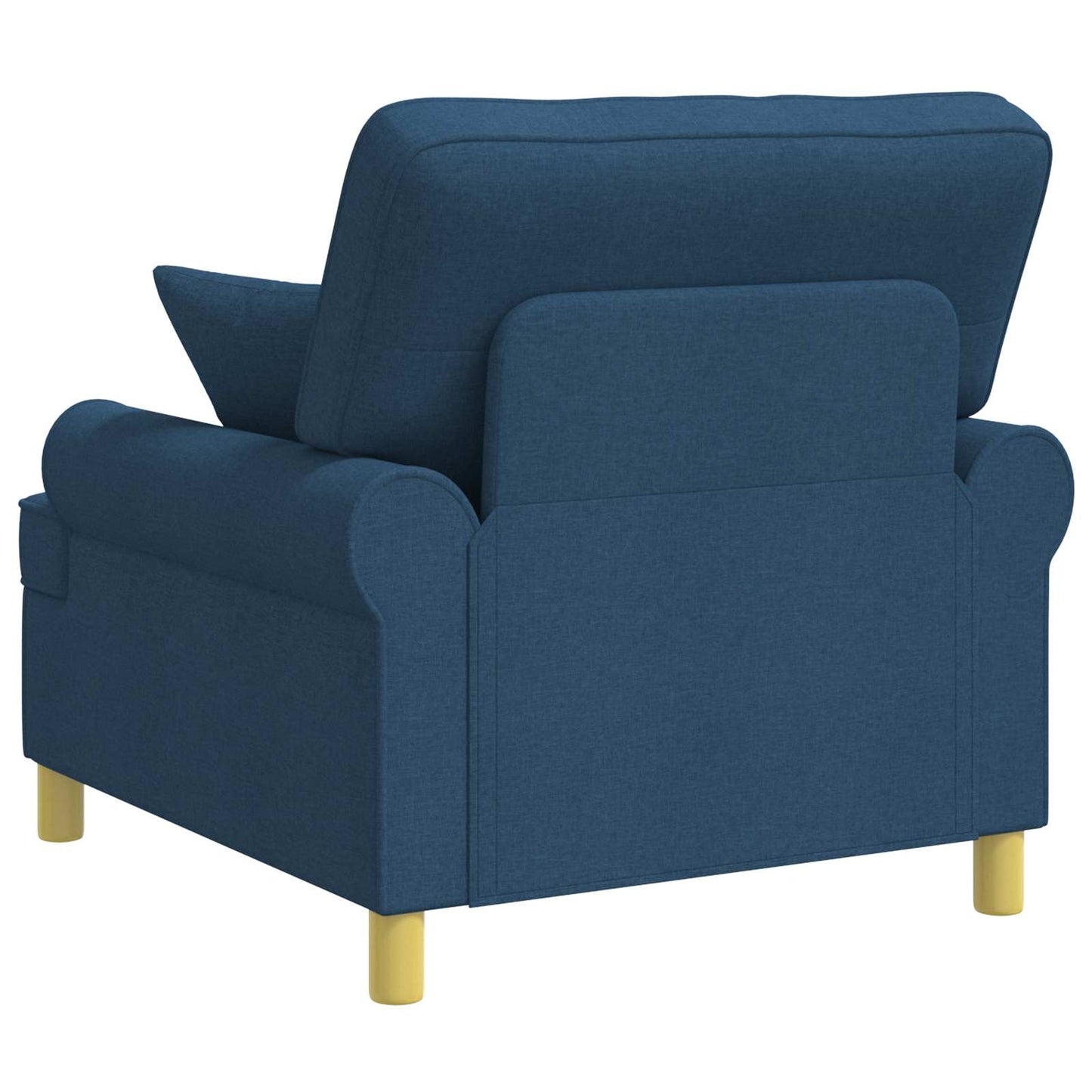 XL Armchair with Cushions Blue Fabric