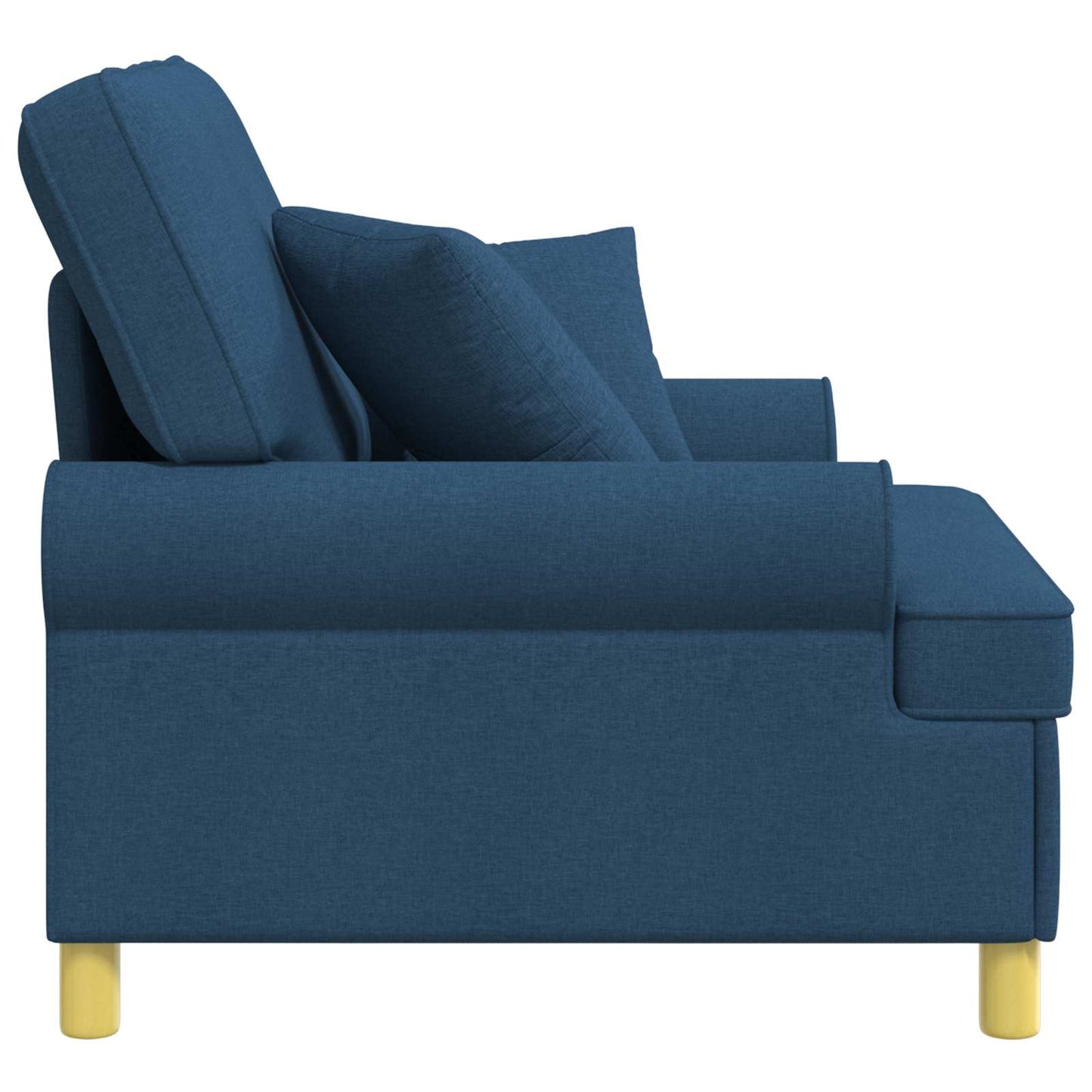 XL Armchair with Cushions Blue Fabric