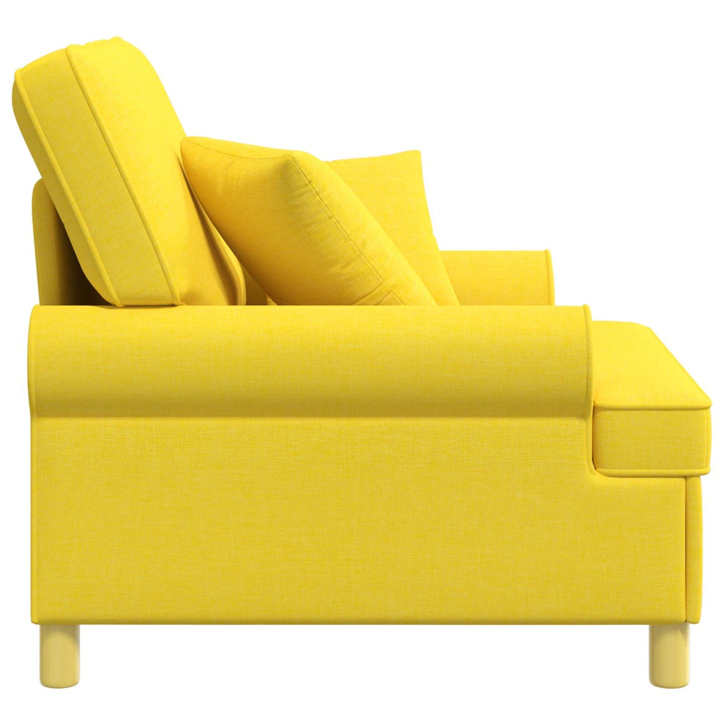 XL Armchair with Cushions Light Yellow Fabric