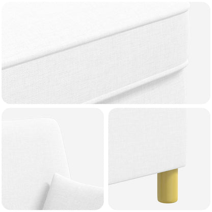 XL Armchair with Cushions White Fabric