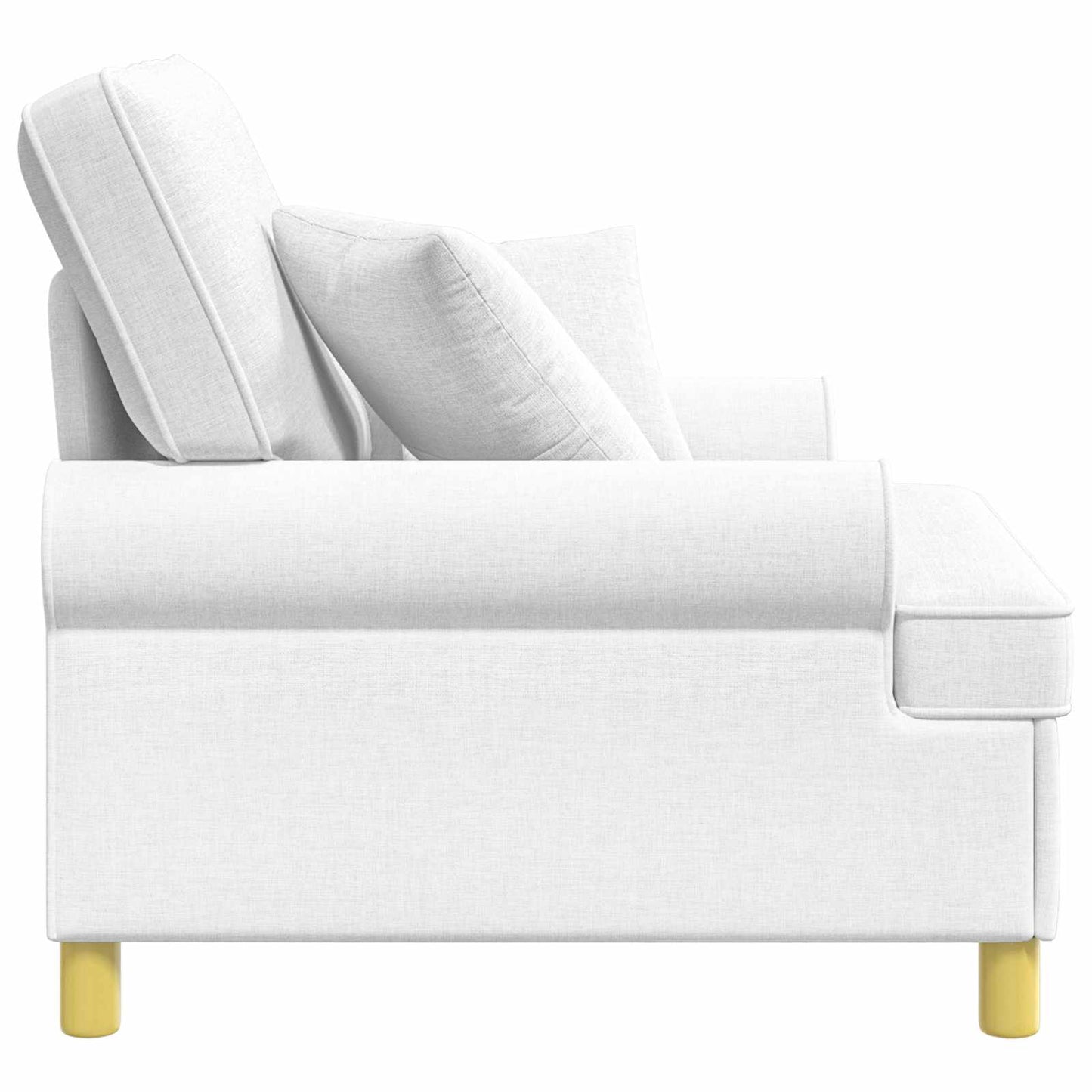 XL Armchair with Cushions White Fabric